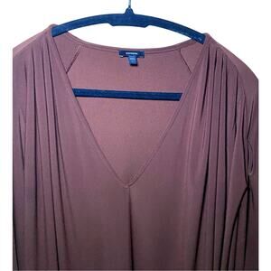 Express Brown  V-Neck Long Sleeve Top - Women's XL